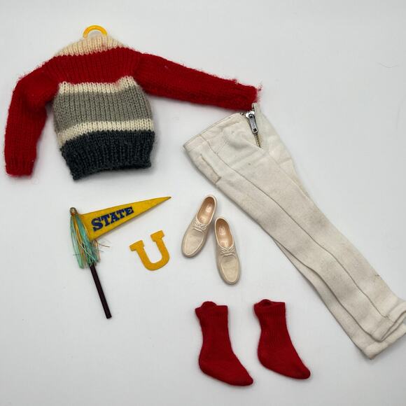 Vintage KEN #770 CAMPUS HERO Complete Japan TM NM Wool 60s Barbie School Outfit - Picture 8 of 11